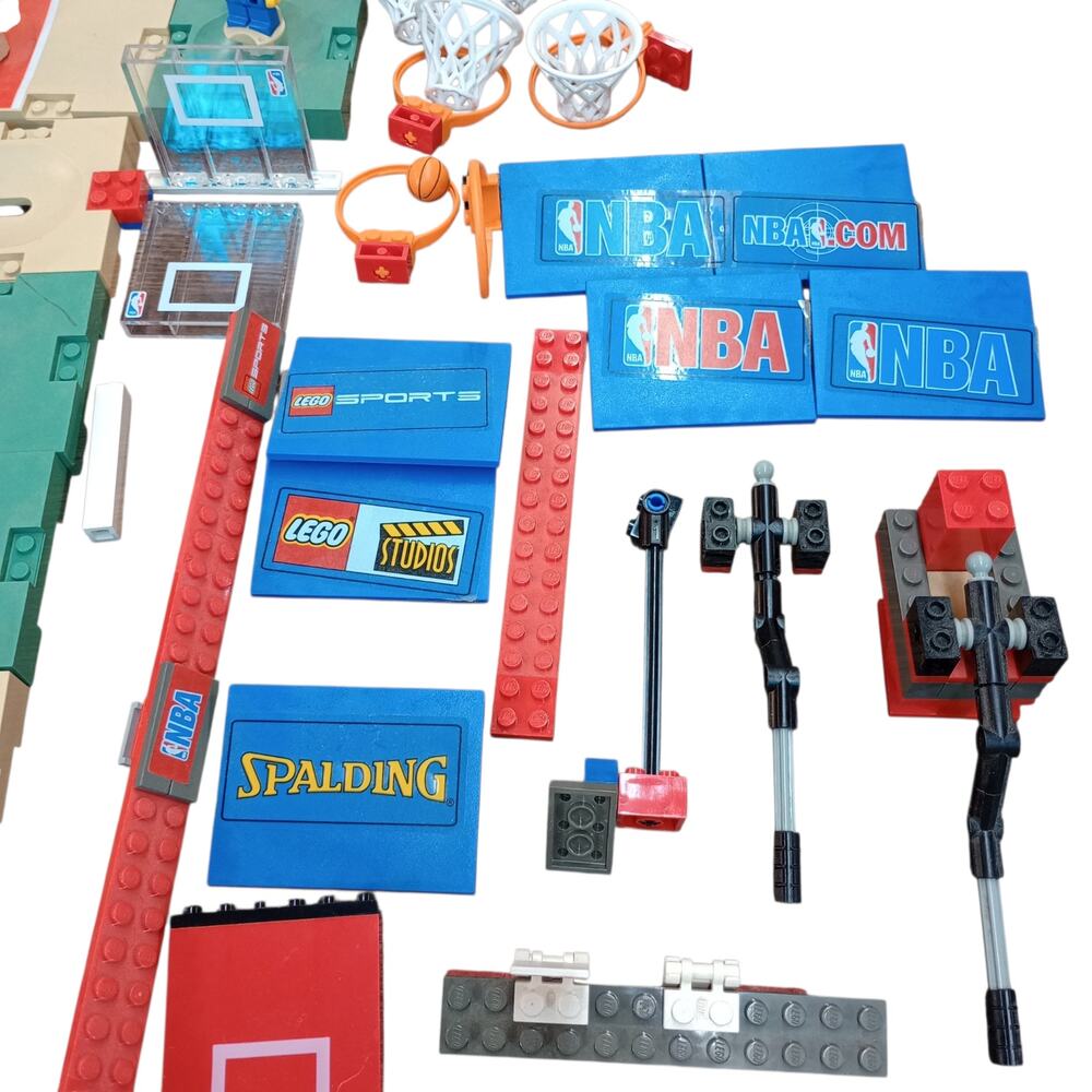 Lego NBA Set Incomplete Pre-Owned 18 Figures with Misc Pieces incl Hoops & Nets